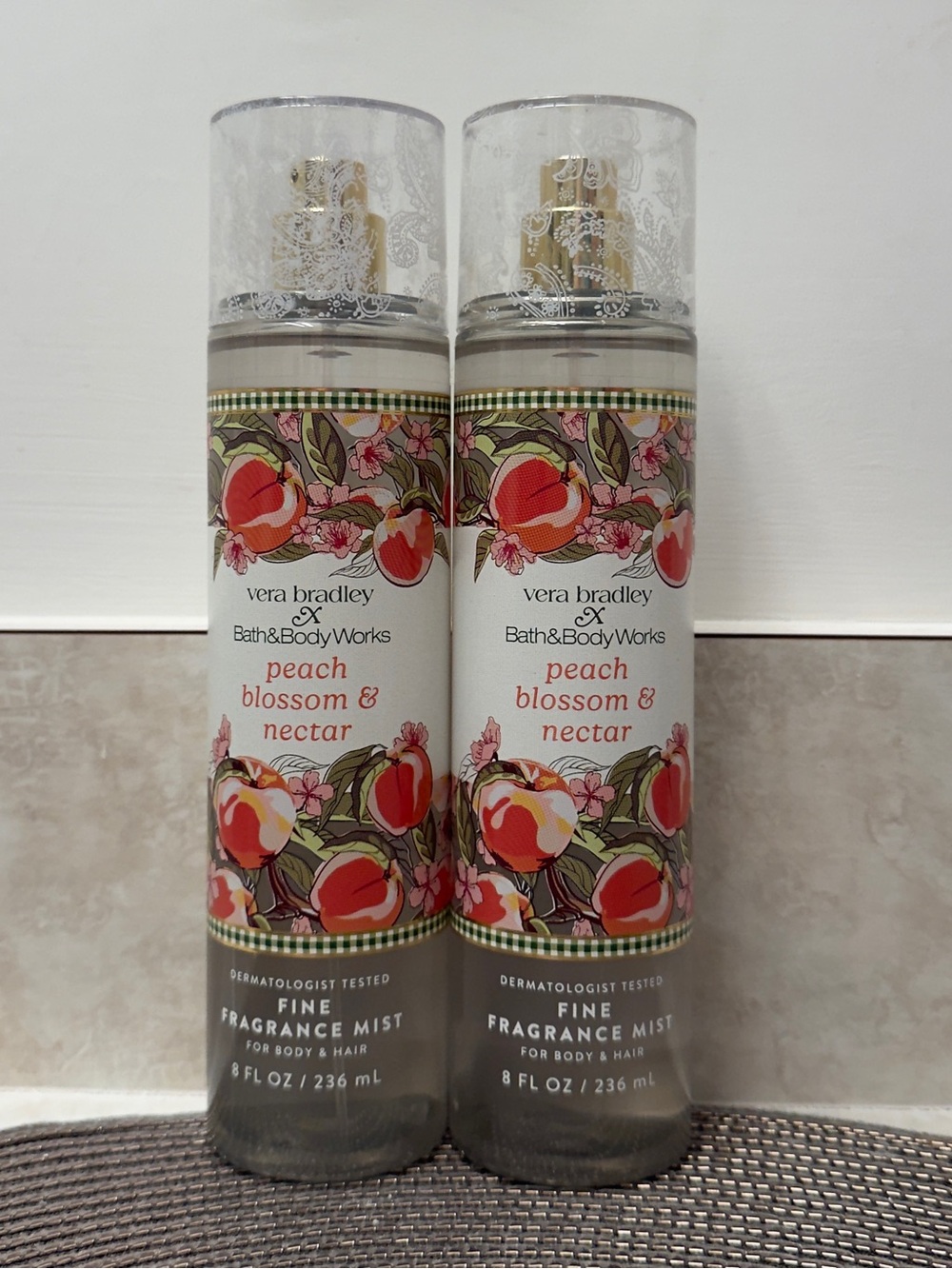 NWT BBW Peach Blossom & Nectar Fine Fragrance Mist Set bath and body works